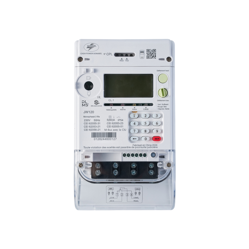 Compteur de prépaiement intelligent monophasé JW120 RFGPRS