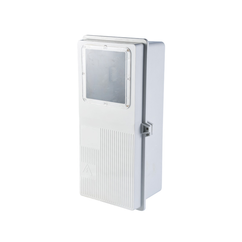 Boîte de compteur électrique monophasé SMC avec fenêtre transparente et couvercle à charnière